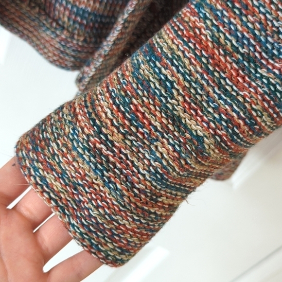 Kimlon 80's Vintage Chunky Rainbow Space Dye Knit Open Front Cardigan Sweater S - Picture 8 of 10